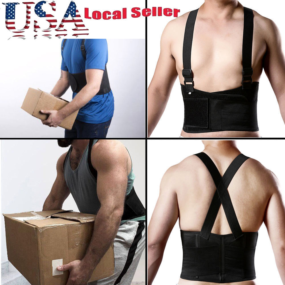Back Support Belt Heavy Lift Lumbar Brace Suspenders for Work Adjustable Strap