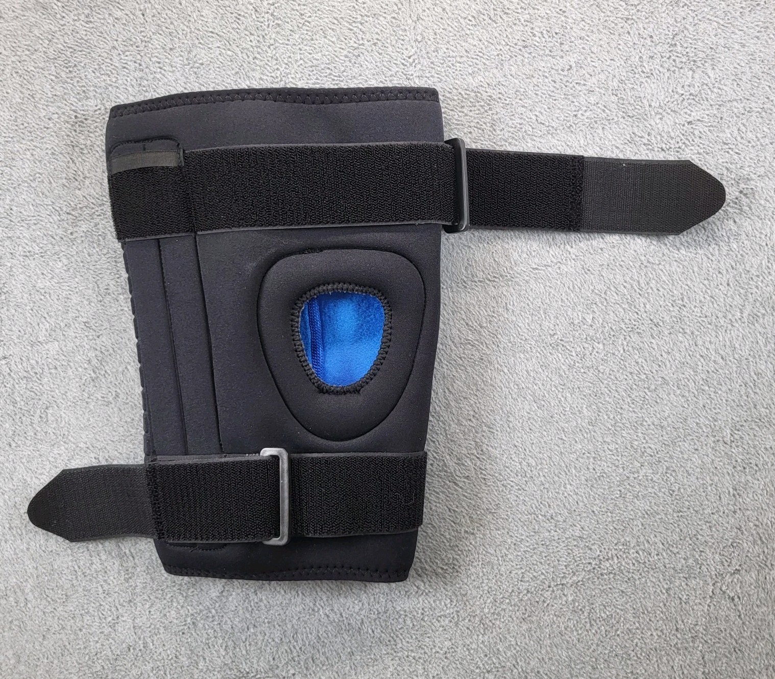 Unisex Black Knee Guard Support Brace Stabilizer w Hook & Loop Straps Unbranded