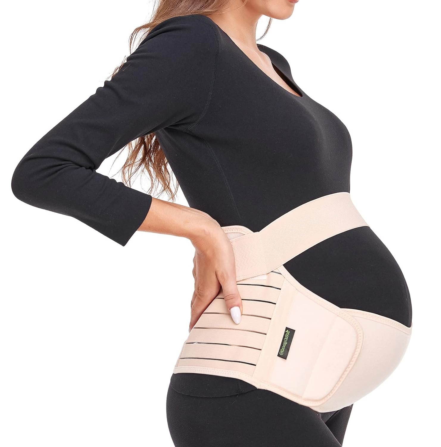 Maternity Support Belt Pregnancy Belly Band for Pregnant Women Size M Beige