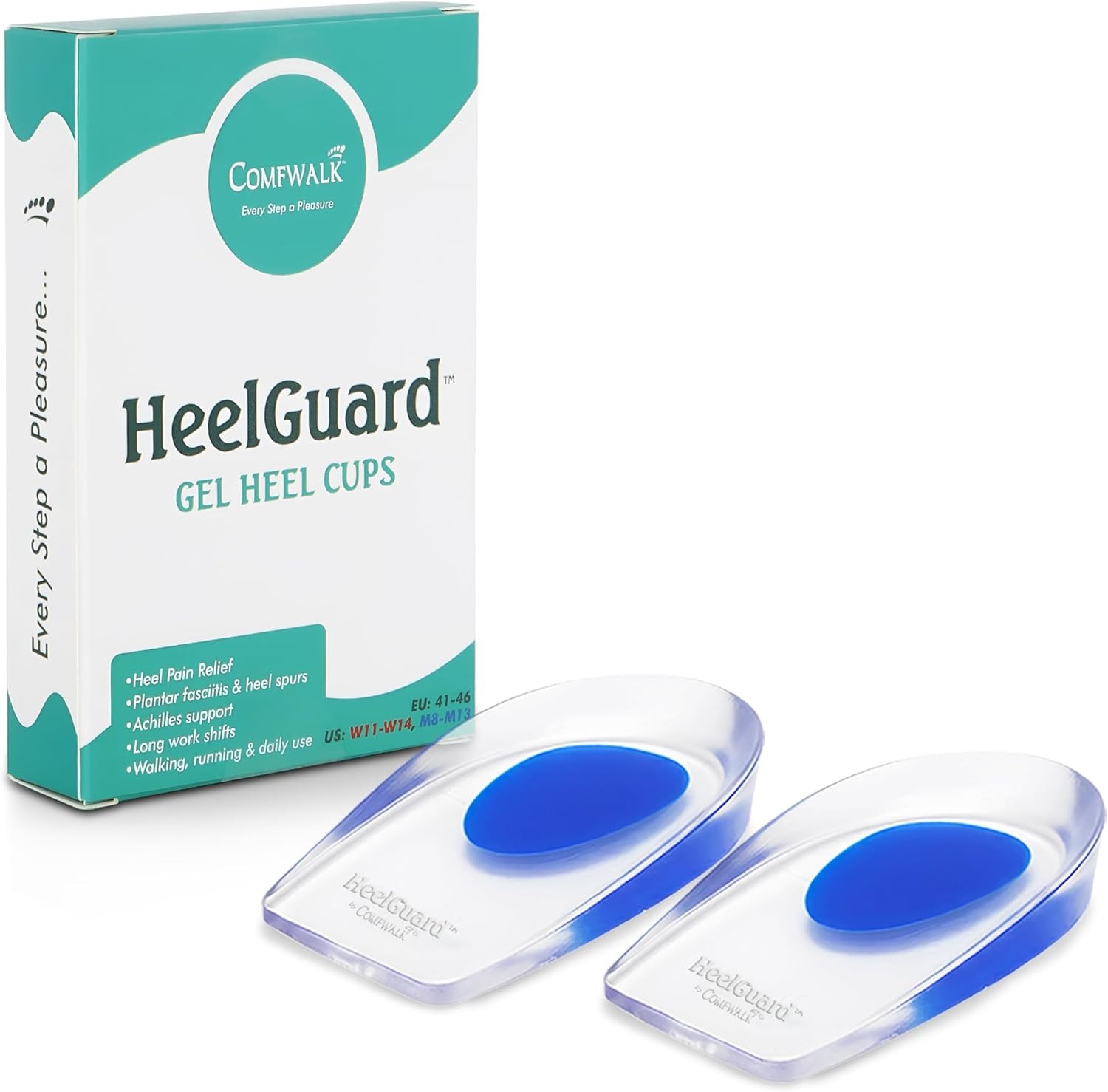® Heelguard™ – Gel Heel Cups for Heel Pain Relief, Plantar Fasciitis & Heel Spur