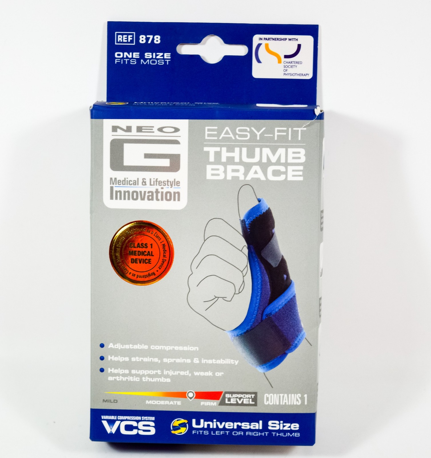 NEO G Easy-Fit THUMB BRACE One Size Fits Most Variable Compression System