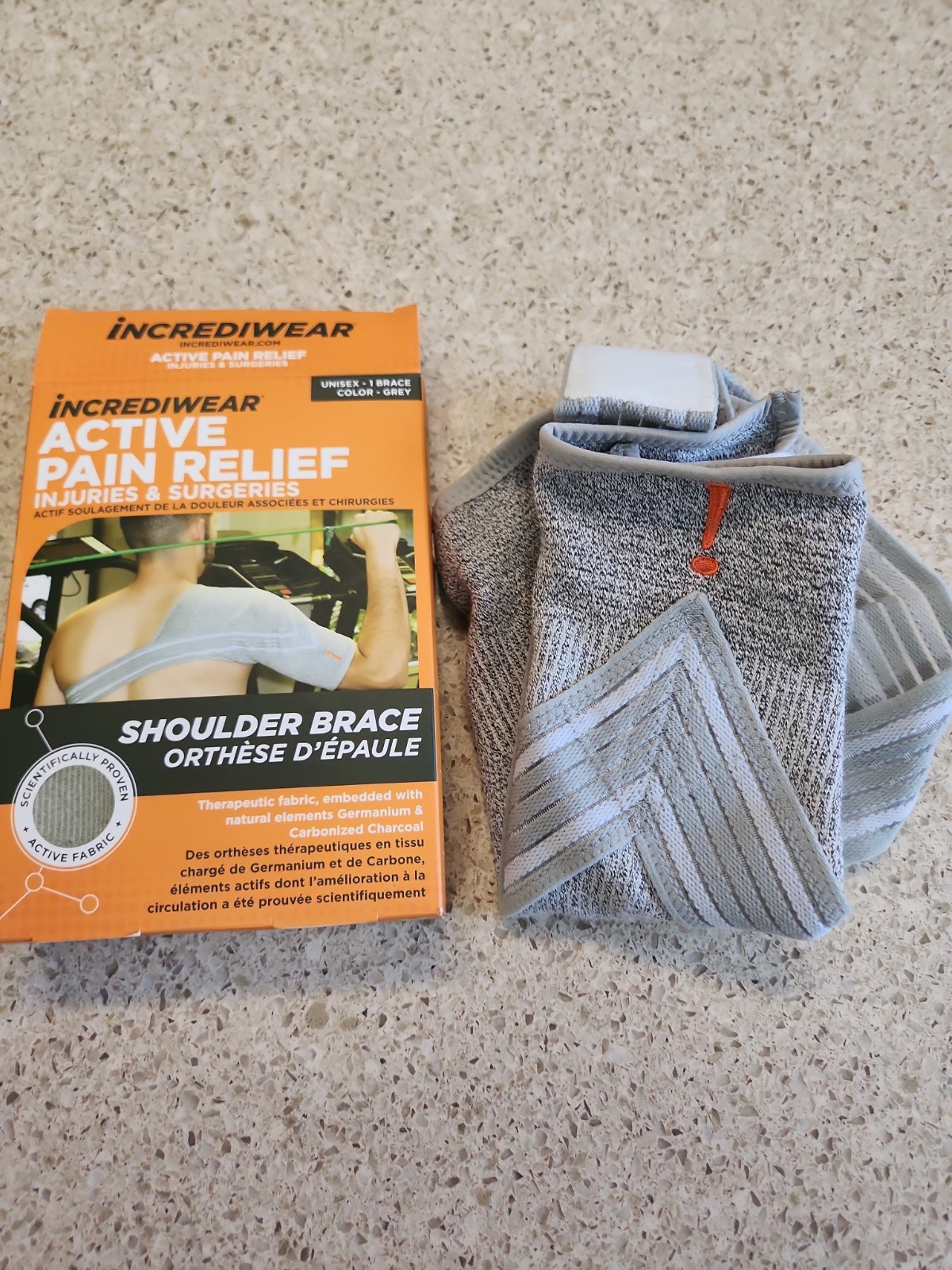 Incrediwear incredibrace shoulder brace support gray size Xl
