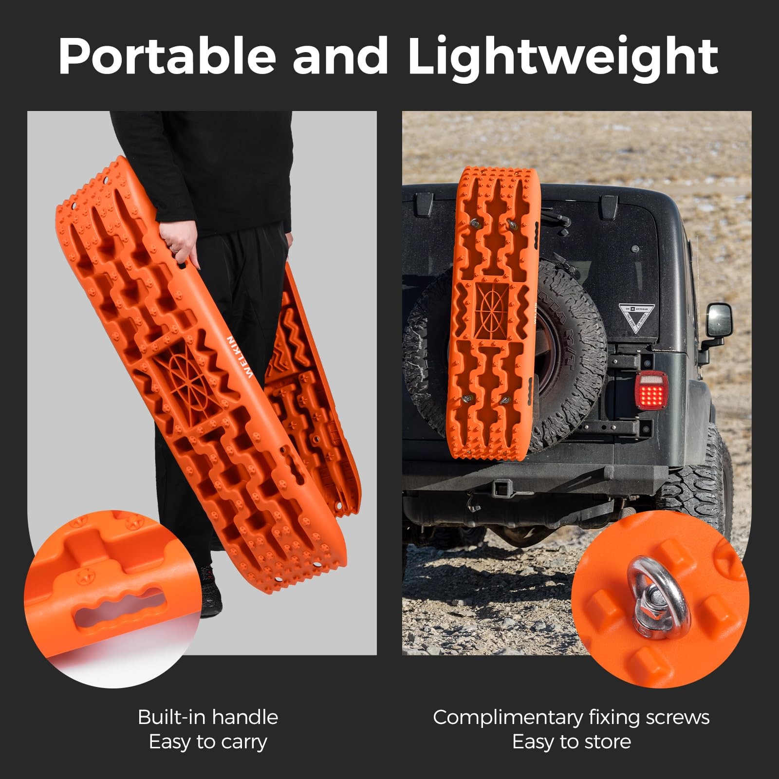 10 TON Traction Boards, Recovery Tracks Mat for Off-Road Vehicles/SUVs/Cars/J…