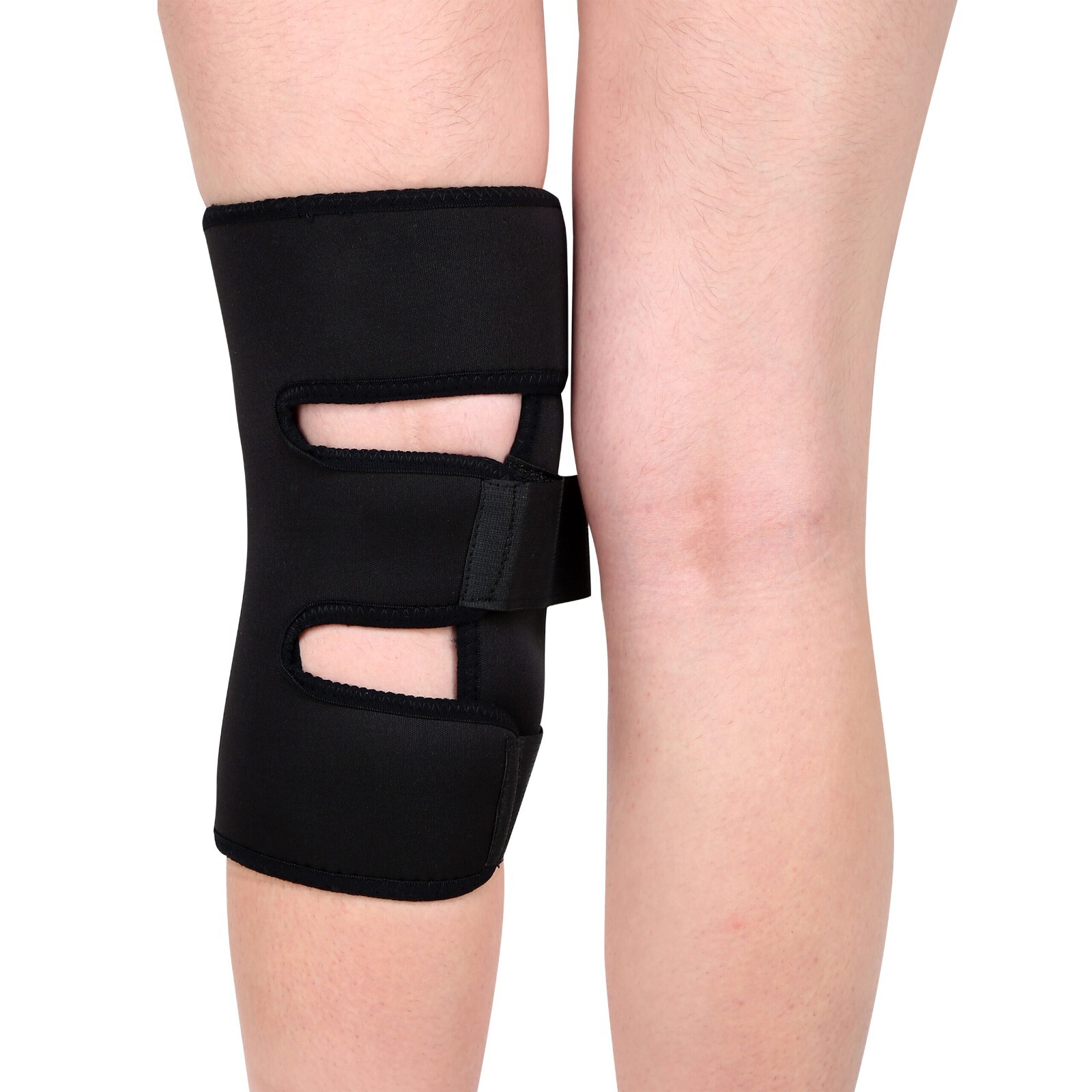 Open Patella Knee Brace Longlife Black Color 12 × 10 × 1 cm Joint Supporter