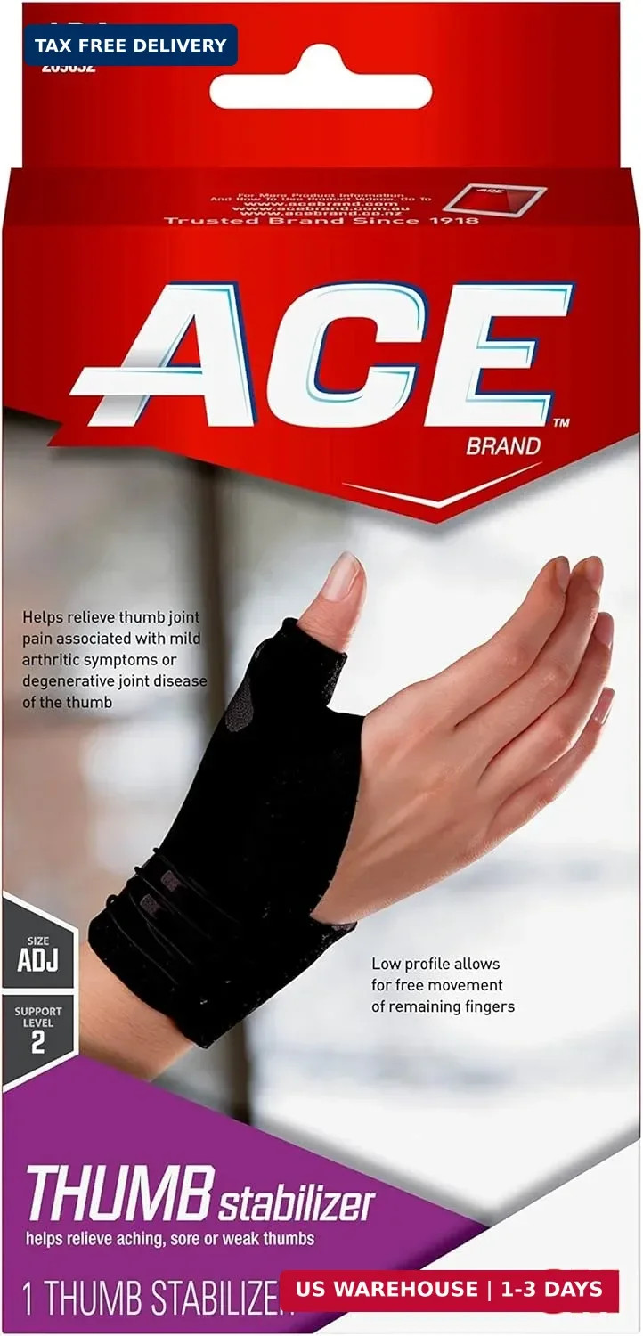 ACE Brand Deluxe Thumb Stabilizer, Adjustable, Black, 1/Pack