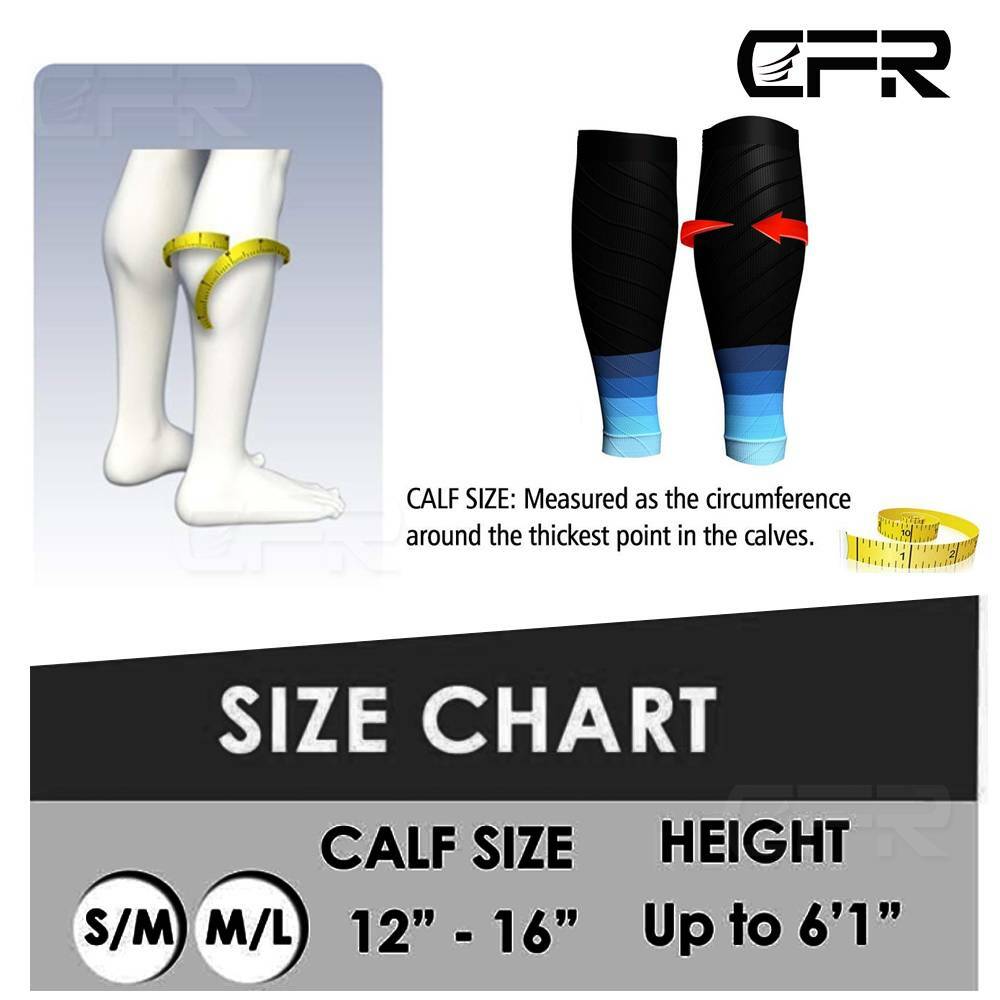 2pc Calf Sleeves Leg Support Compression Socks Running Shin Splint Varicose Vein