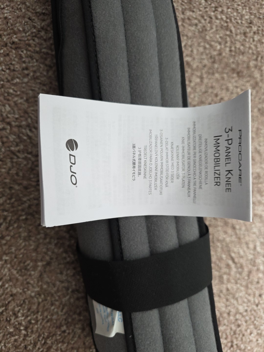 DJO Donjoy Soft 3 Panel Straight Leg Support Knee Immobilizer Brace Very Clean