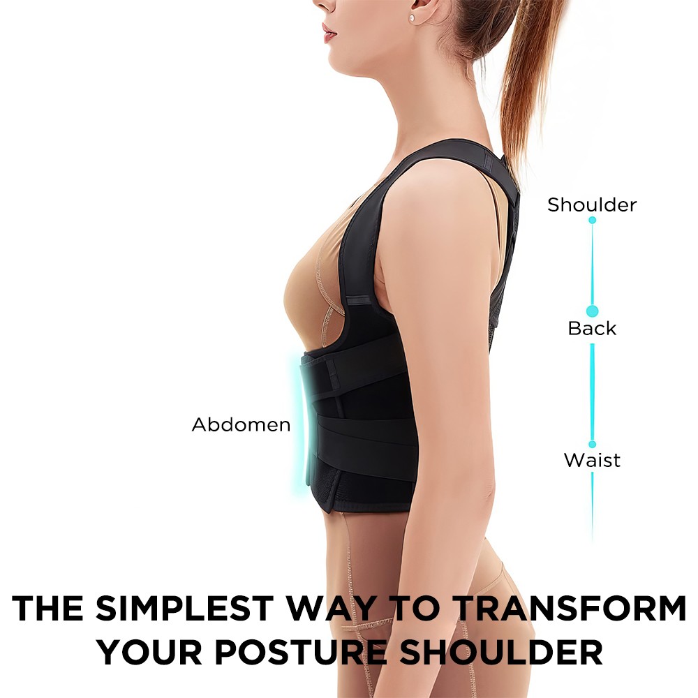 Posture Corrector Upper Lower Back Brace Lumbar Support Shoulder Pain Relieve US
