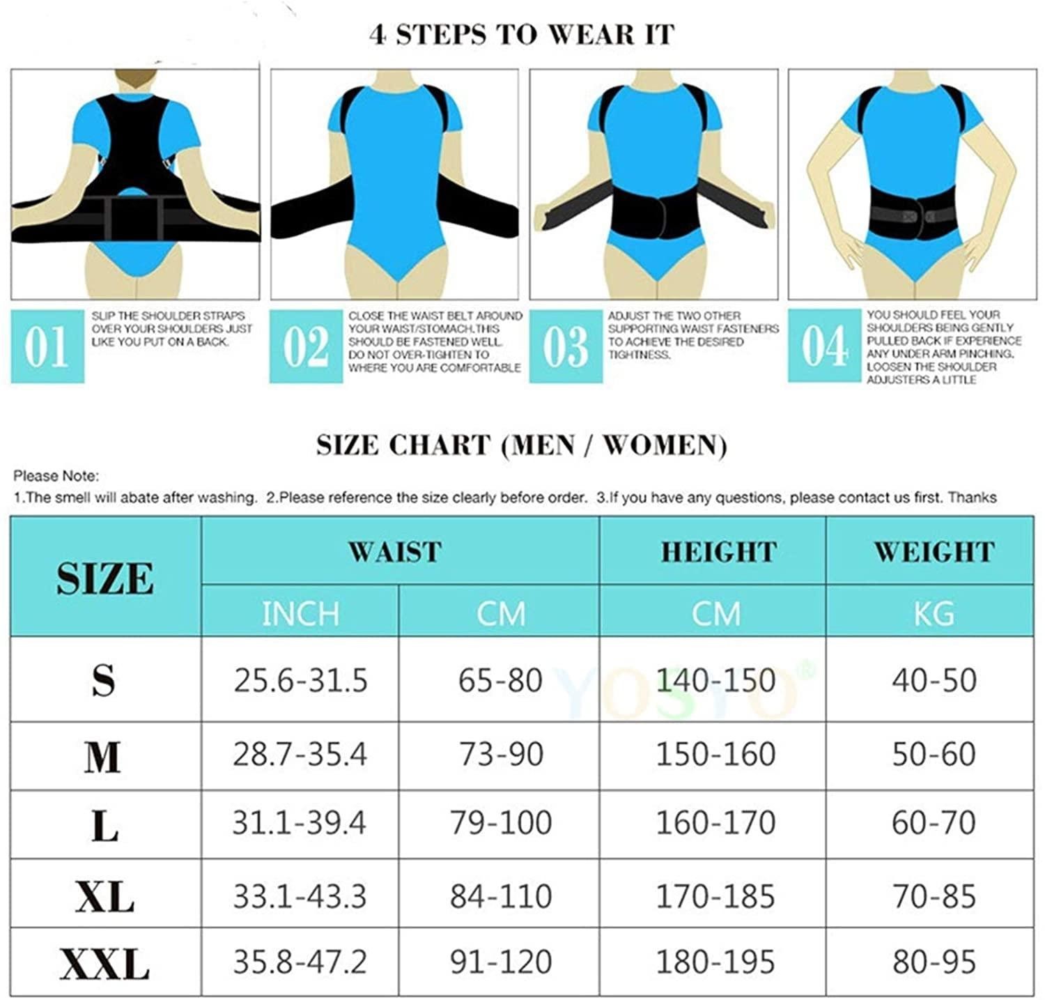 Adjustable Posture Corrector Back Support Magnetic Shoulder Brace Belt Men Women