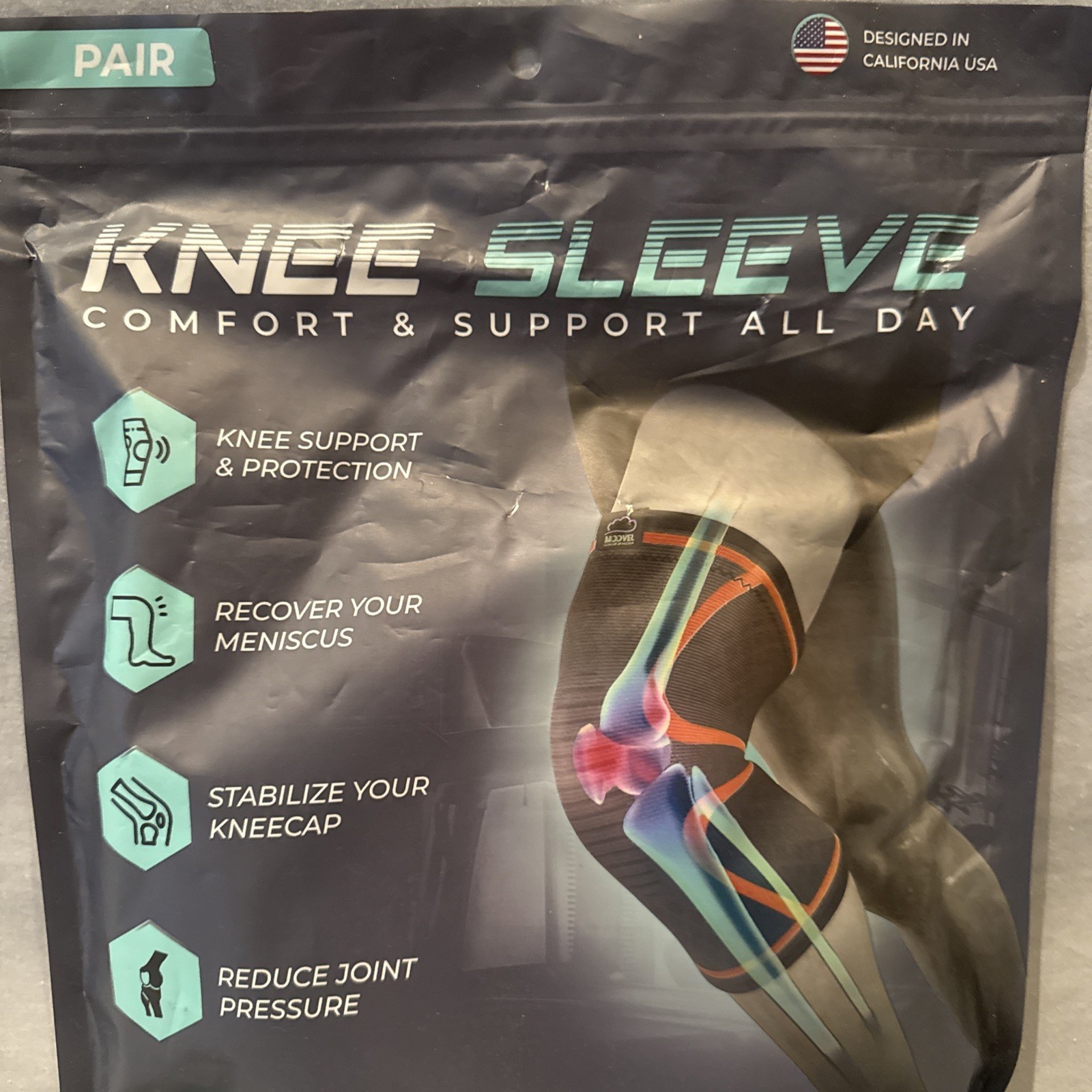 Modvel 2-Pack Compression Knee Brace Men Women Running ACL Arthritis Relief XL