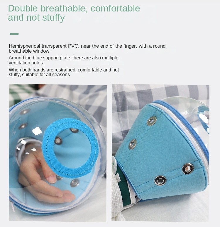 Lantern Restraint Gloves Hemispherical Transparent PVC Wrist Fixation Belt