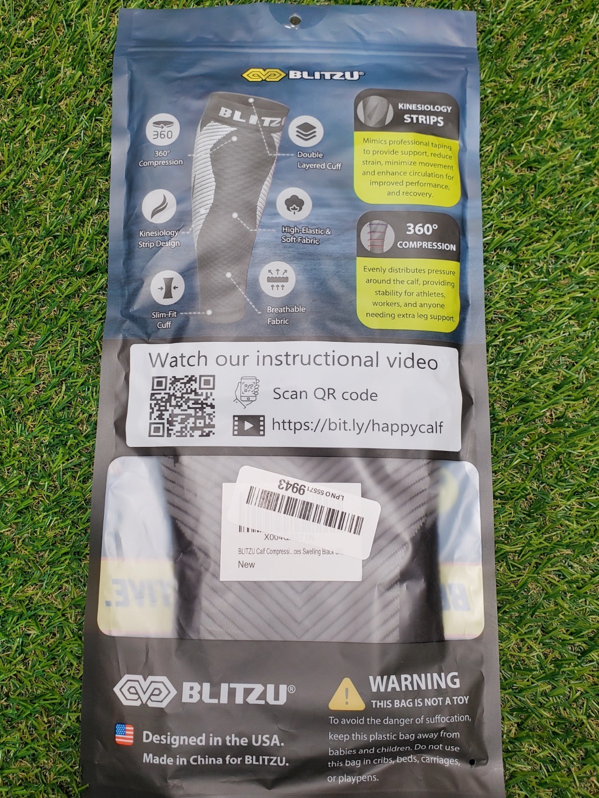 (Gray/Black) 3XL Calf Compression Sleeves Running Leg Support Shin Splints XXXL