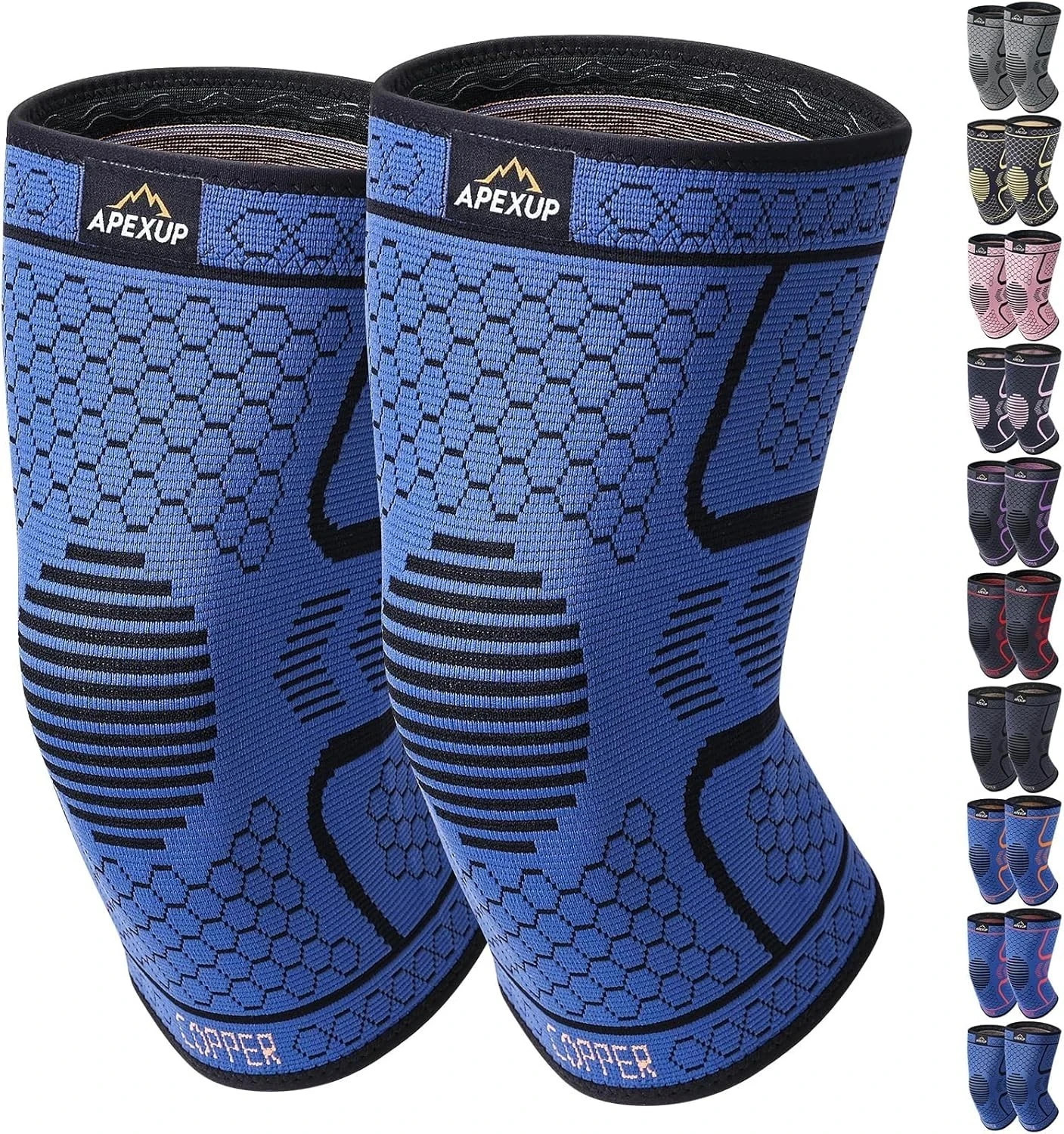 2 PCS Compression Knee Brace for Men, Women, Copper Compress Sleeve Top Quality