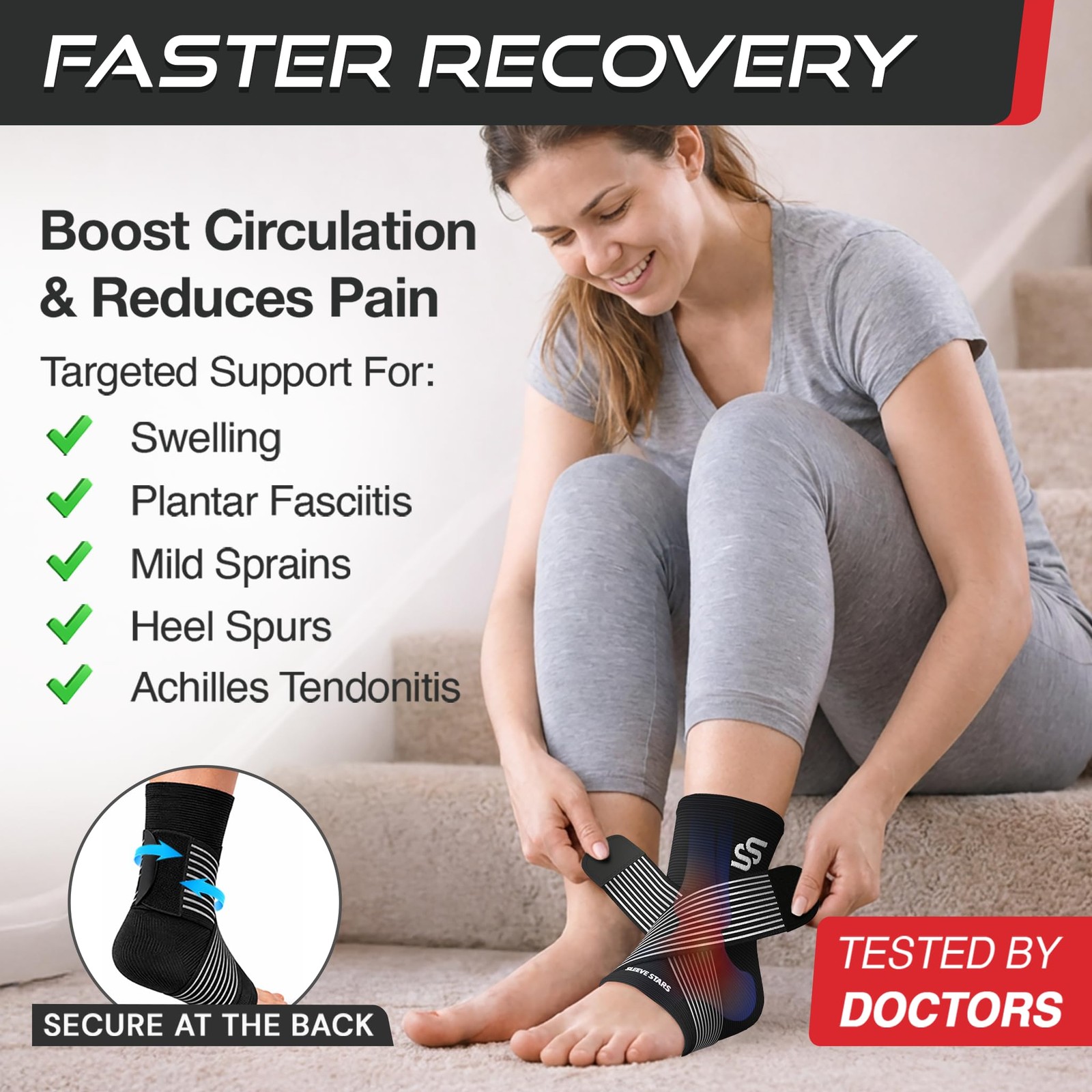 Sleeve Stars Ankle Brace for & Men, Ankle Wrap for Sprain, Compression Sleeve…