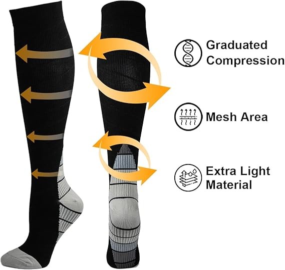 1-20Pairs Copper Compression Socks 20-30mmHg Graduated Support Mens Womens S-XL