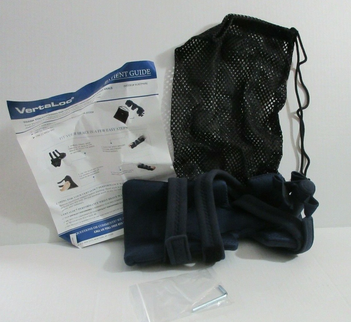 Vertaloc Performance Wrist Support Brace Universal VL307PWB Dark Navy Blue w Bag
