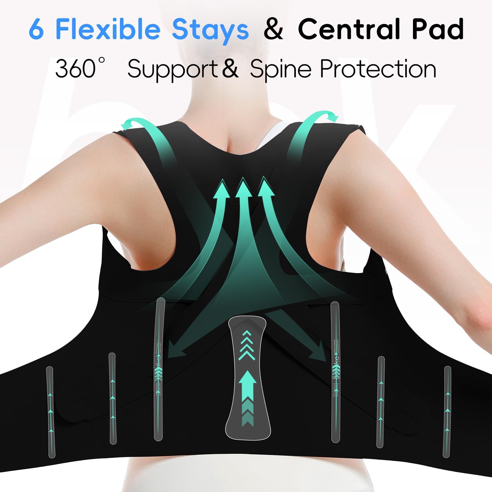 babaka Posture Corrector Black Large