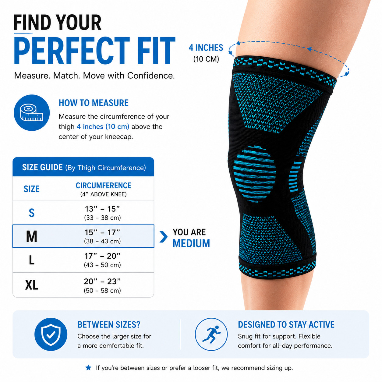 **POWERLIX Knee Compression Sleeve 2 Pack Medium Support Brace Running Gym