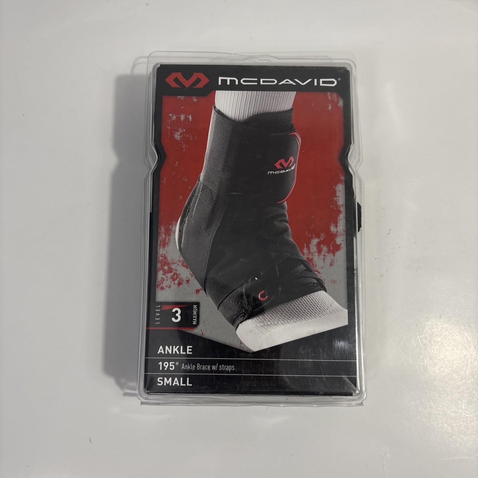 New McDavid 195 Small Black Ankle Brace With Adjustable Straps Level 3 MAX