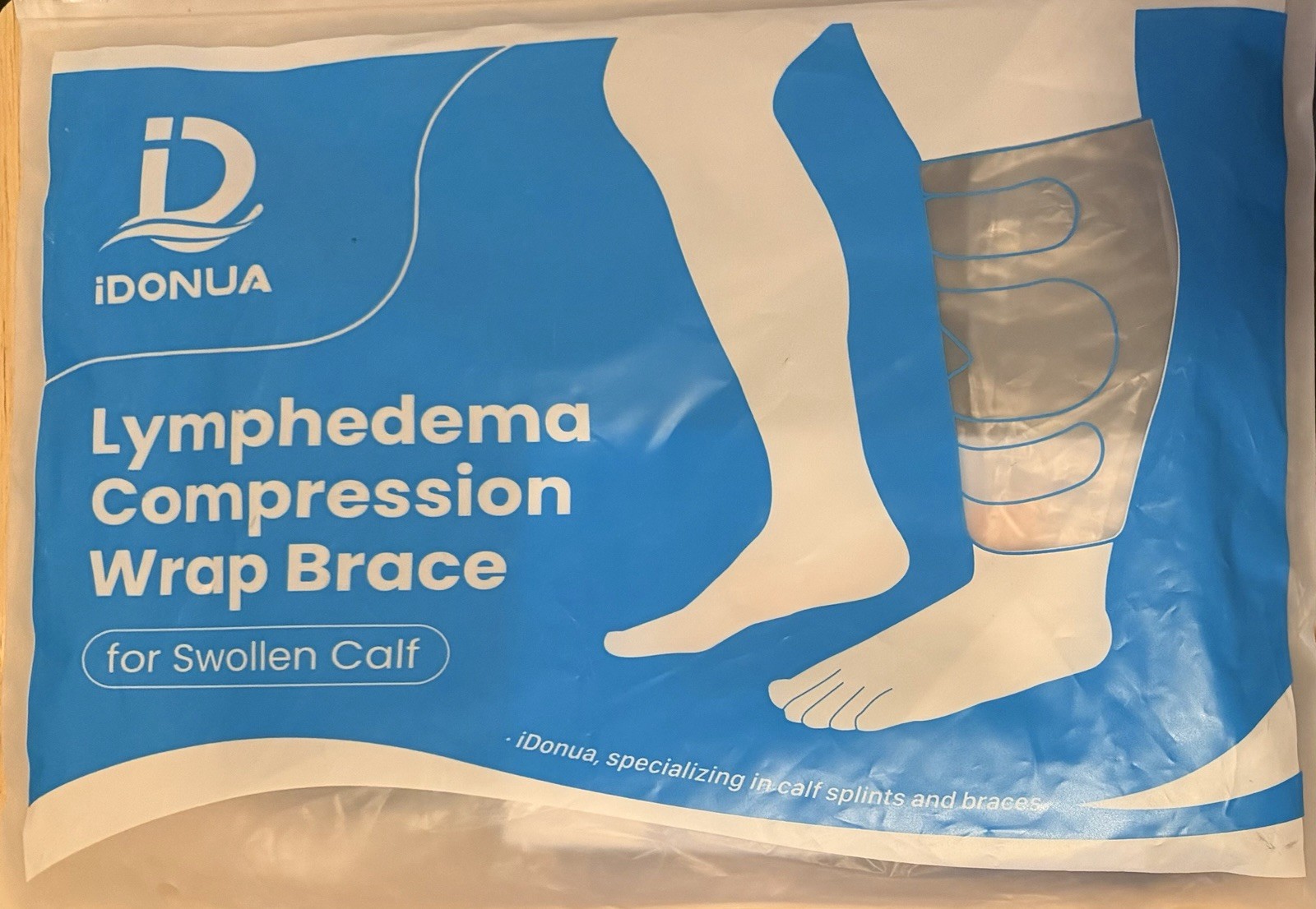 iDonua Lymphedema Compression Wrap Brace For Swollen Calf Size XL