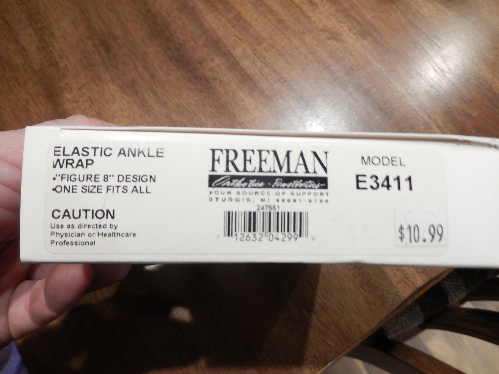 Freeman Elastic Ankle Wrap, One Size Fits All, Figure 8 Design #E3411, New #100A