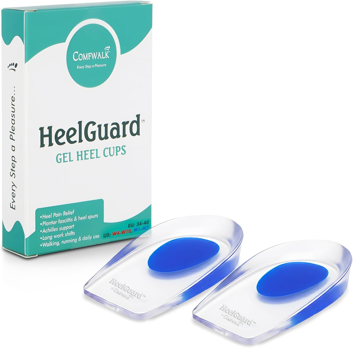 ® Heelguard™ – Gel Heel Cups for Heel Pain Relief, Plantar Fasciitis & Heel Spur