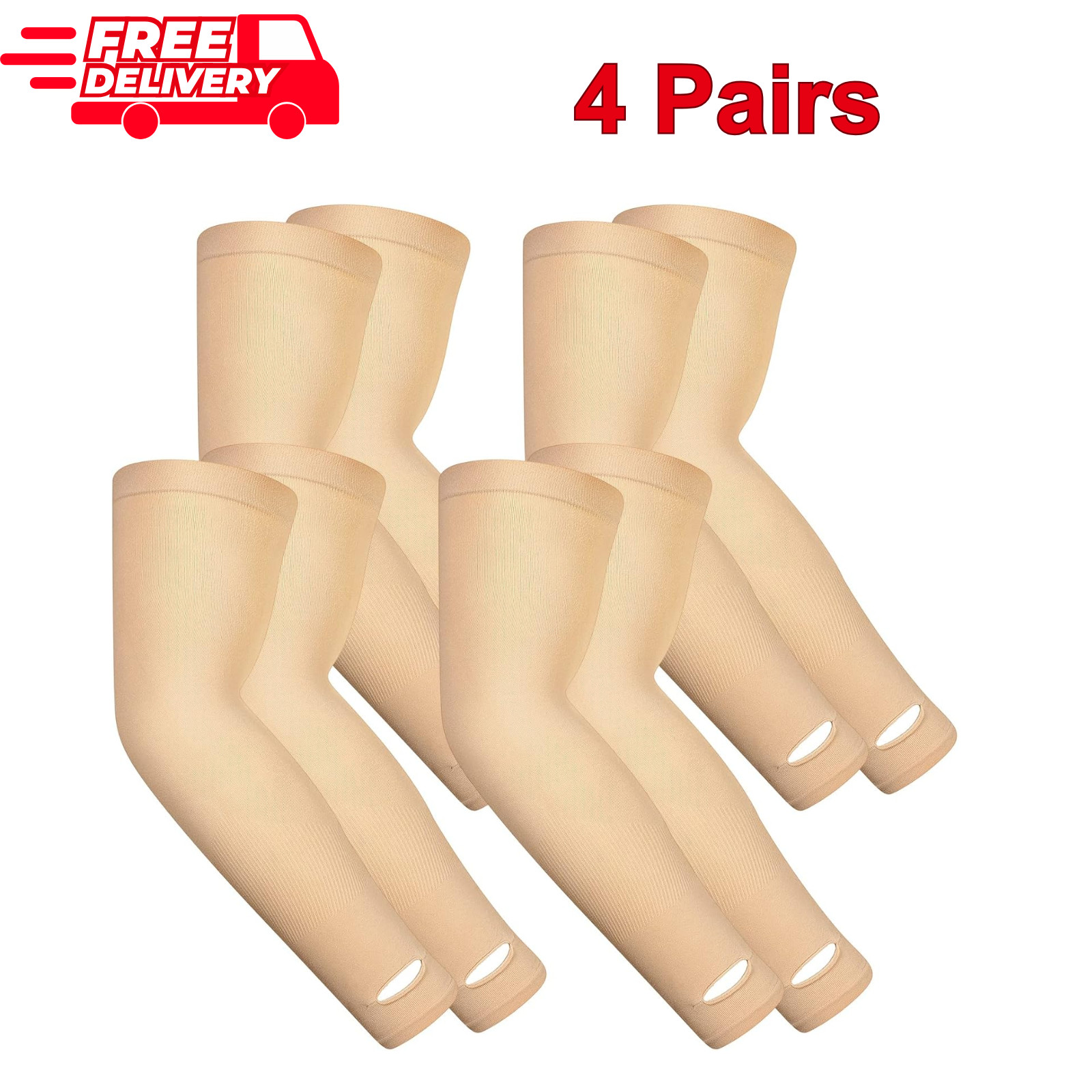 Janmercy 4 Pairs Protective Arm Sleeve for Thin Skin Elderly Skin Protector Nude