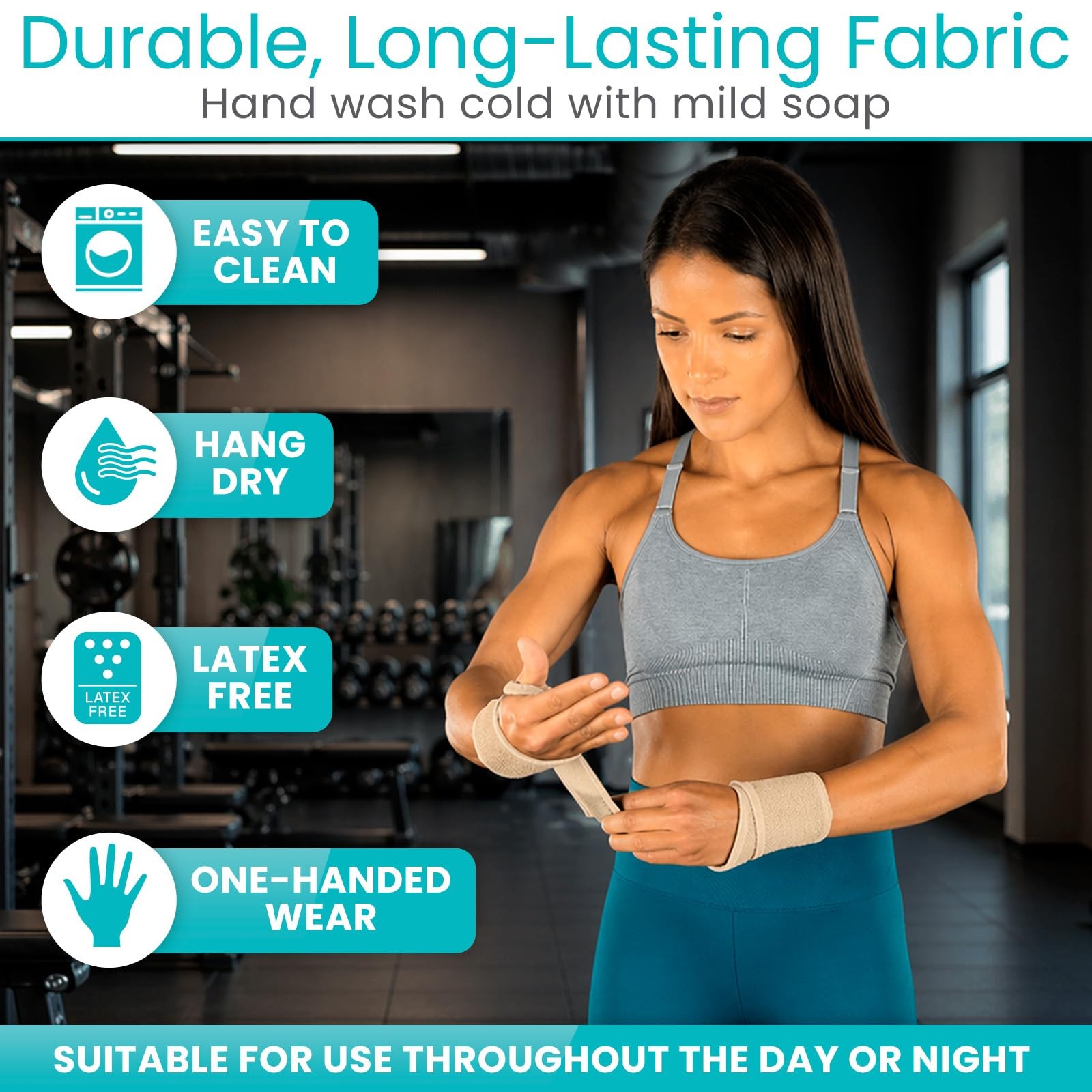 Vive Wrist Wrap Braces (2 Pack) – Tendonitis Support for One Size, Beige
