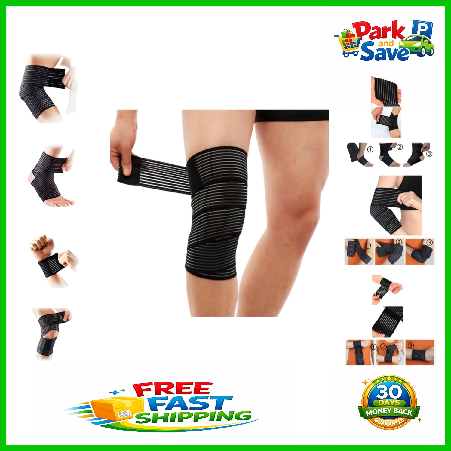 Ultra-Long 180cm Breathable Compression Bandage for Plantar Fasciitis & Injuries