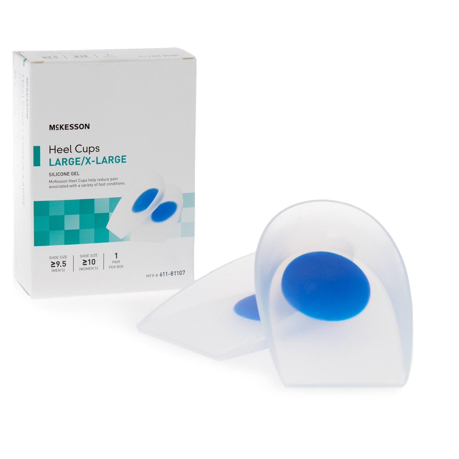McKesson Clear Heel Cup LargeX-Large Non-Closure for the Foot 611-81107