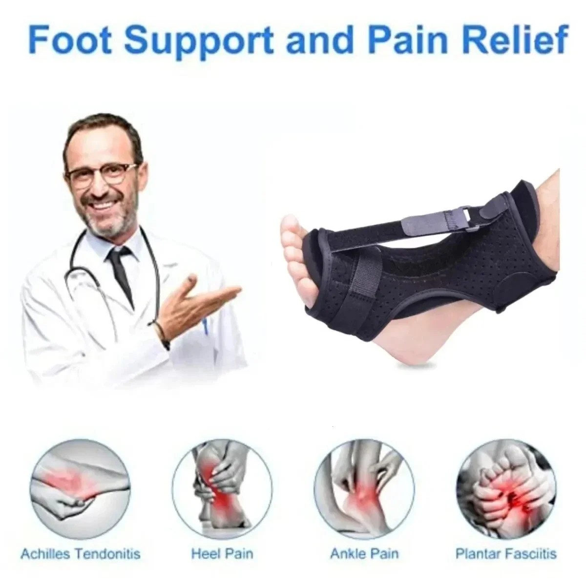Night Splints Plantar Fasciitis Pain Relief Adjustable Foot Drop Ankle Brace US