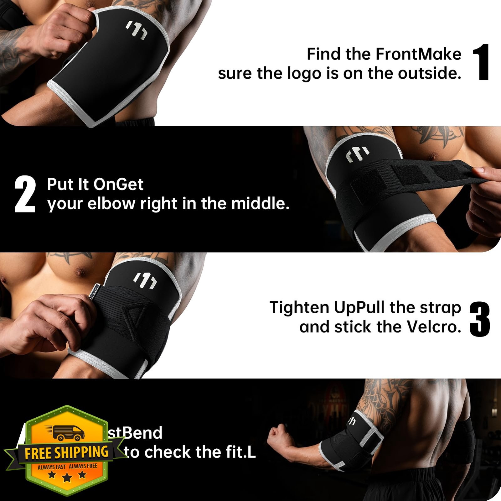 M MANUEKLEAR Elbow Wraps Obsidian Black S