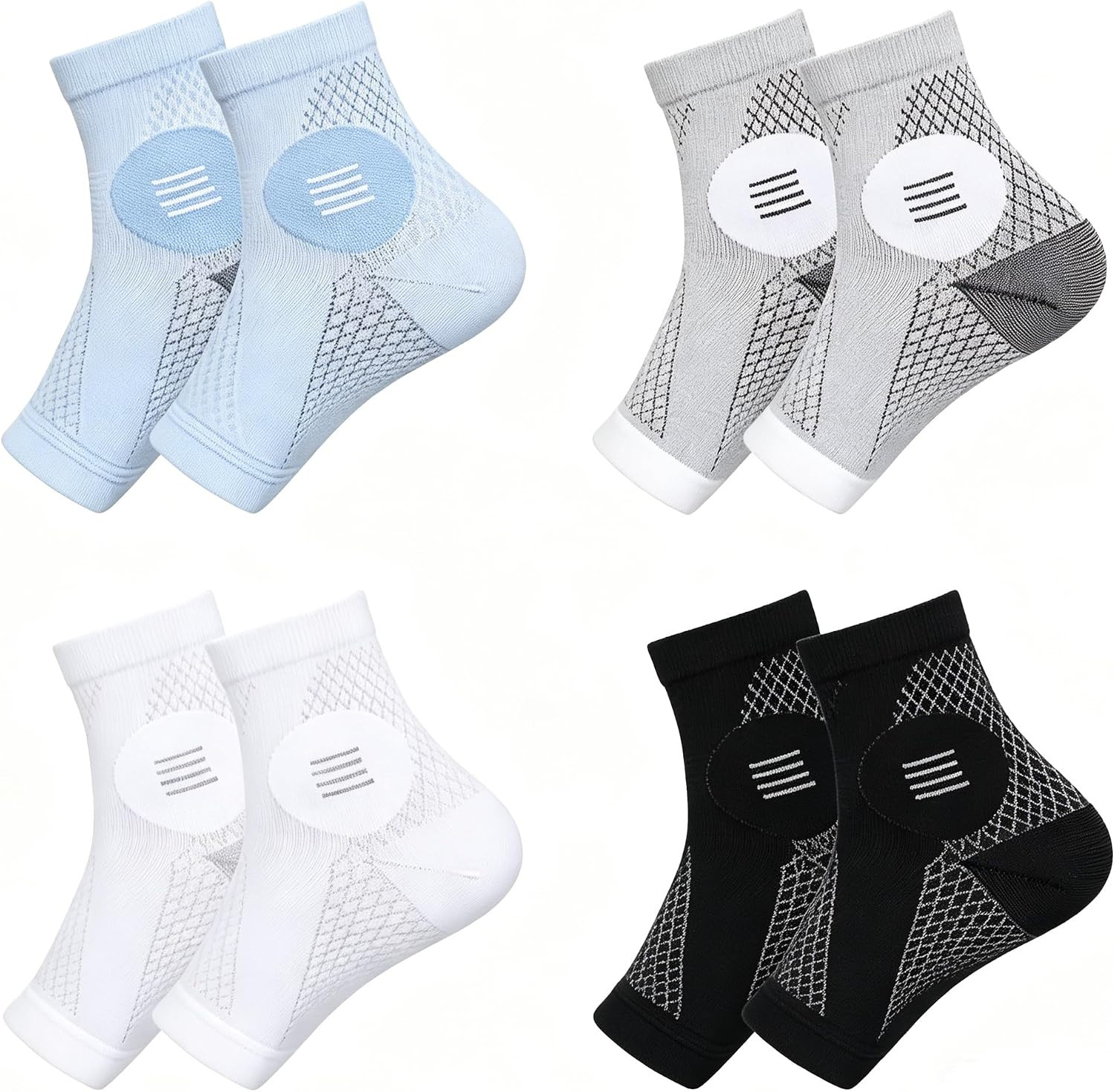 Ankle Brace for Women & Men,4 Pairs Ultra Breathable Plantar Fasciitis Socks,Ank