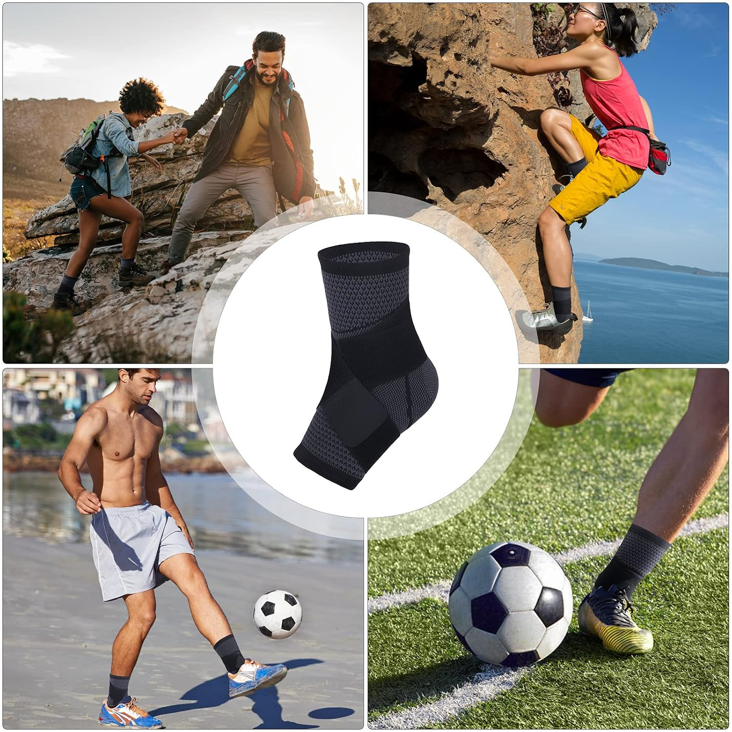 Ankle Braces, Adjustable Compression Ankle Support Men & Women for Injury Recove