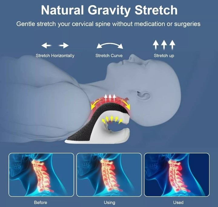 Neck Stretcher for Neck Pain Relief Heated Cervical Traction Device Pillow