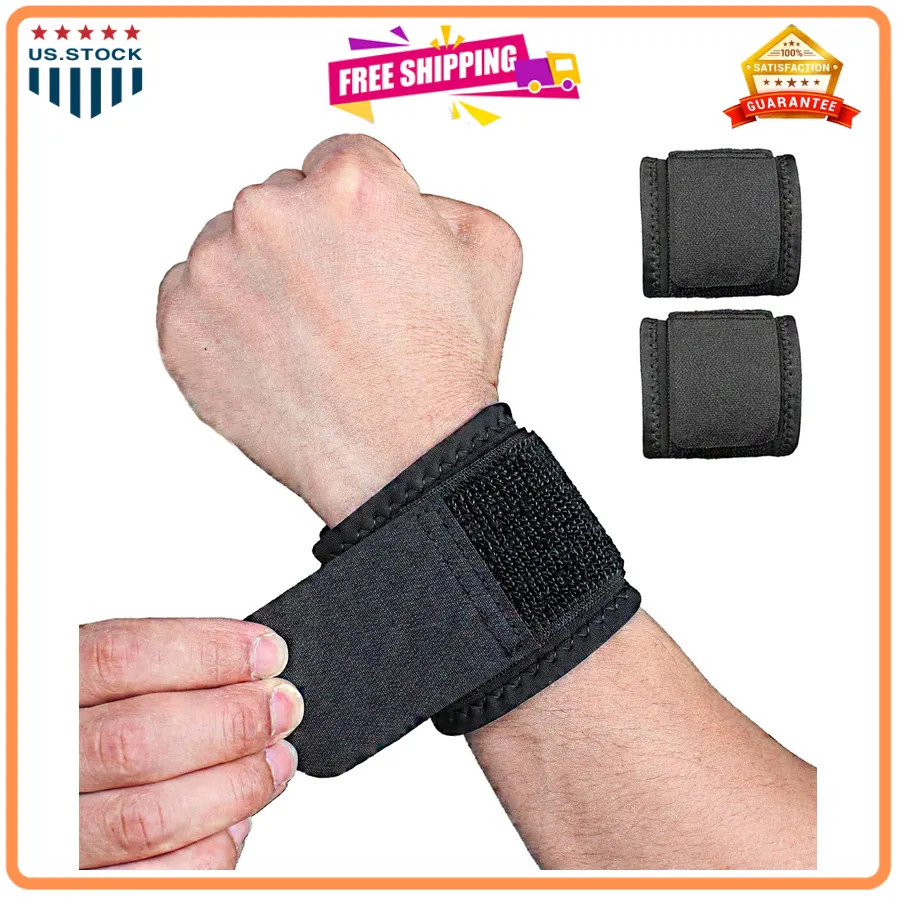 2 Pack Adjustable Wrist Support Brace for Weightlifting Carpal Tunnel Arthritis