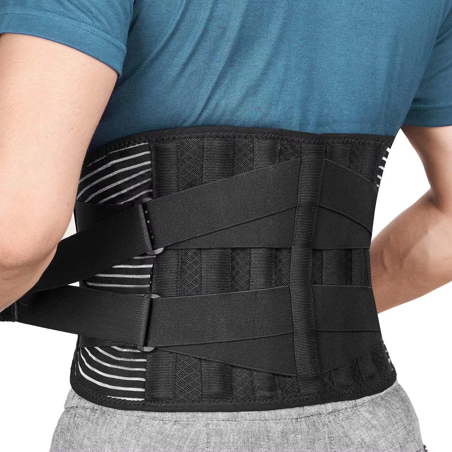 Lower Back Brace with 6 Stays Anti-Skid Orthopedic Lumbar Support Breathable Wai
