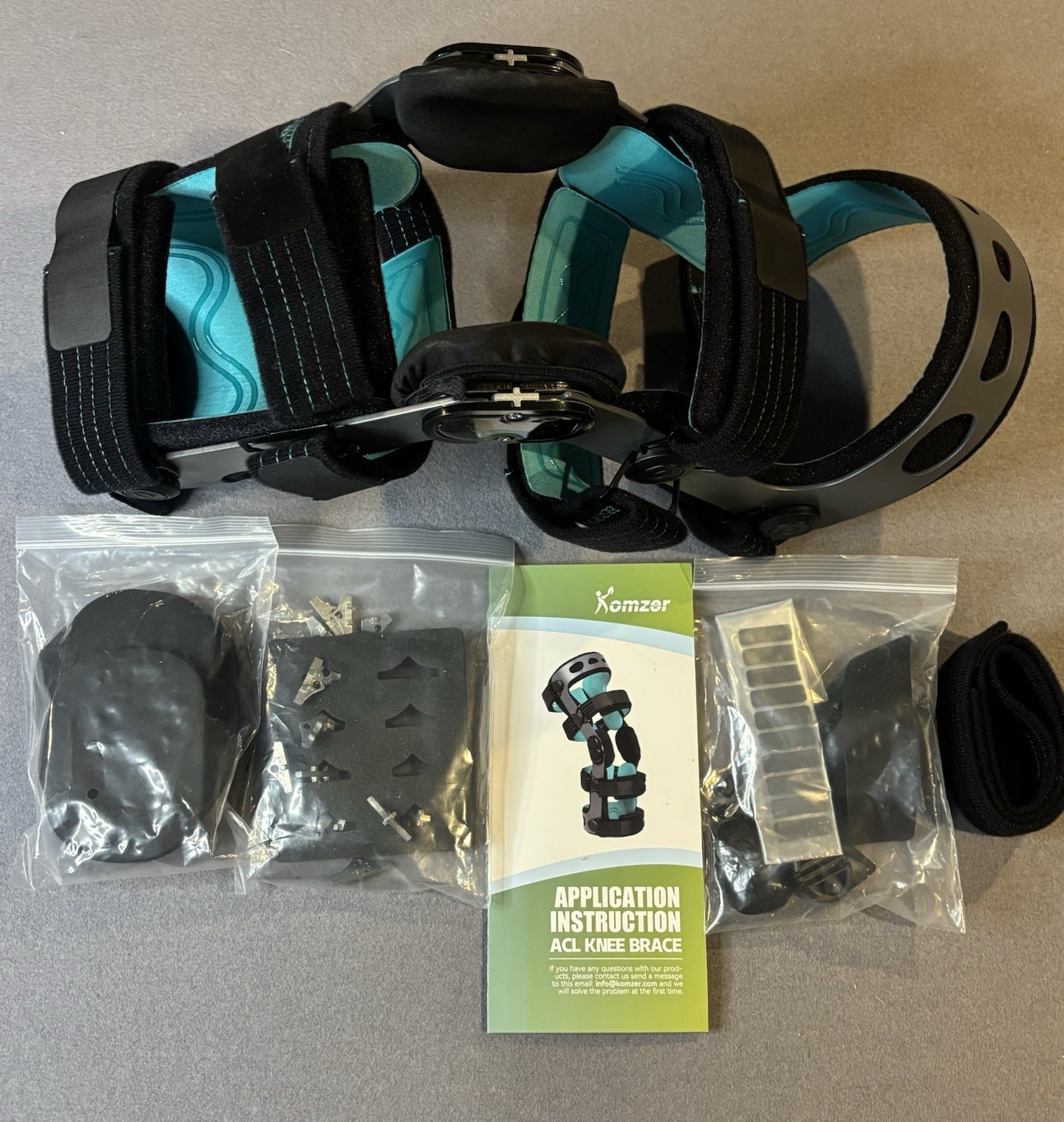 Komzer Hinged ACL Knee Brace Left Leg L 1 New/Open Box Complete See Photos