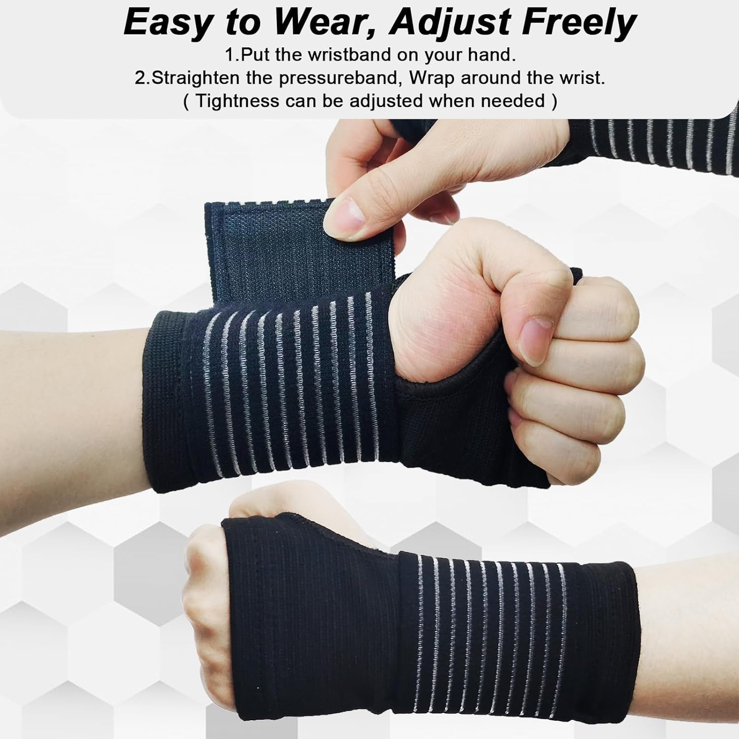 2 Pack Wrist Brace Compression Adjustable Support for Carpal Tunnel Tendonitis