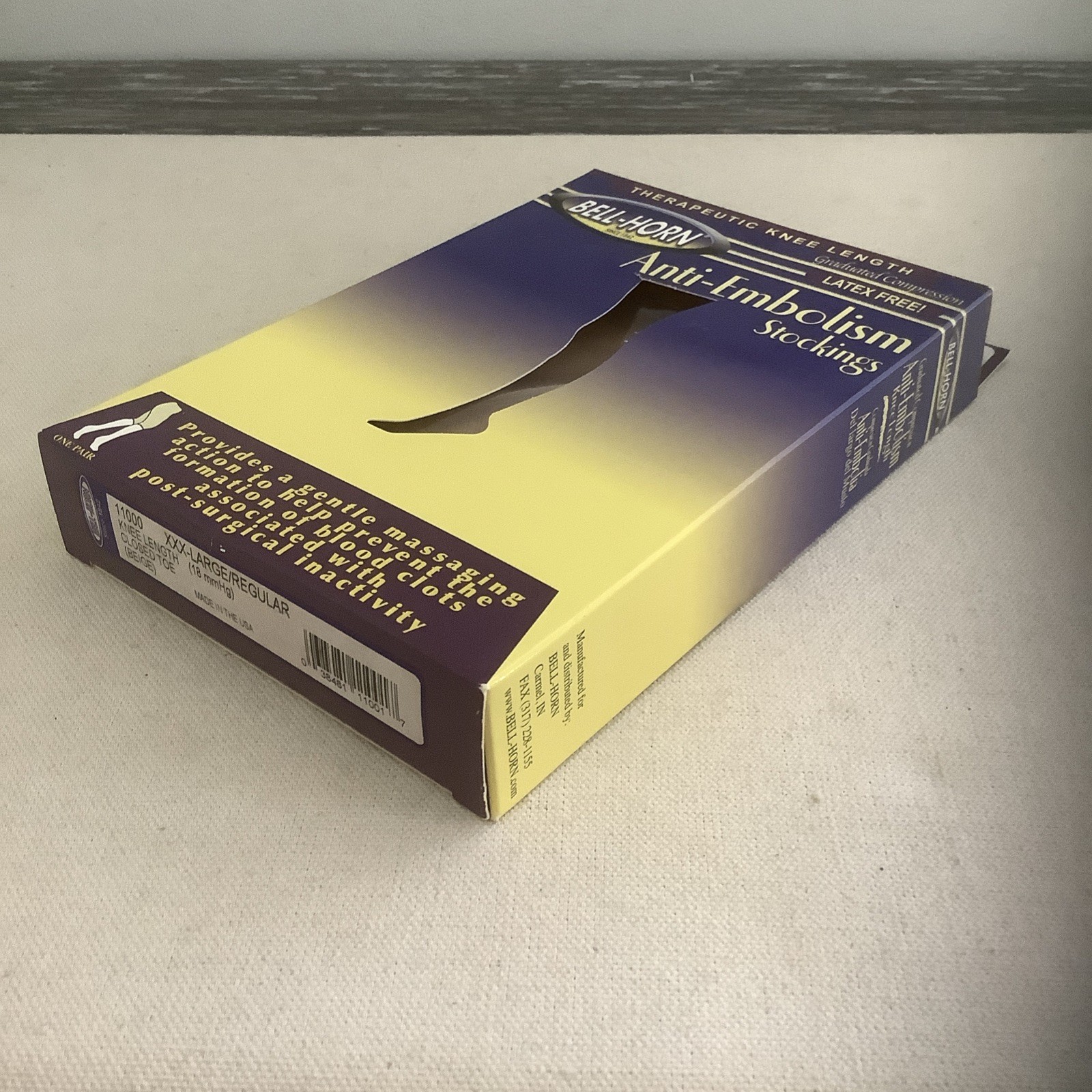 Anti Embolism Bell-Horn Stockings 18 mmHg Compression Closed Toe Beige XXX Large