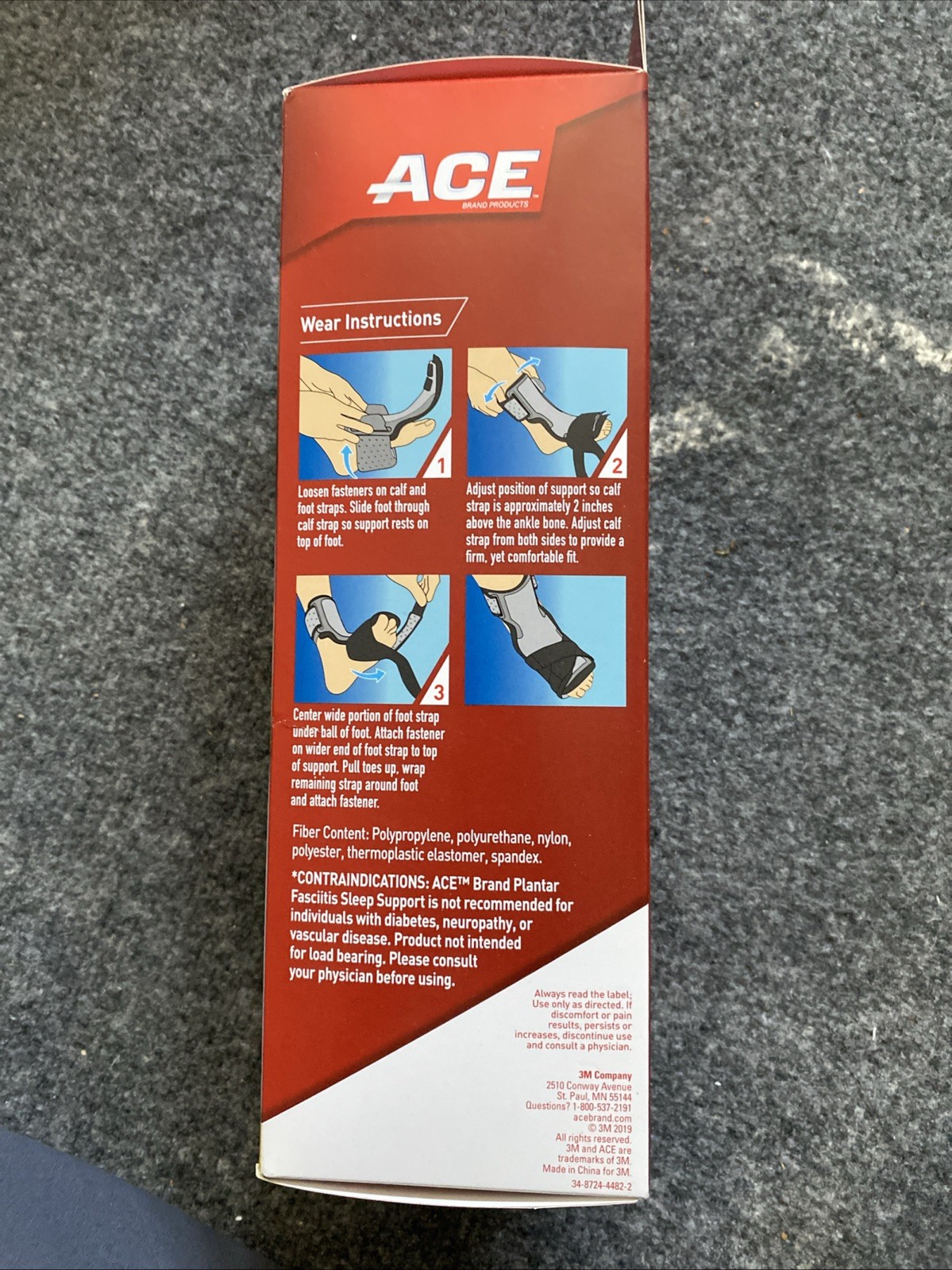 3M Ace Adjustable Plantar Fasciitis Sleep Support – Blue/Gray