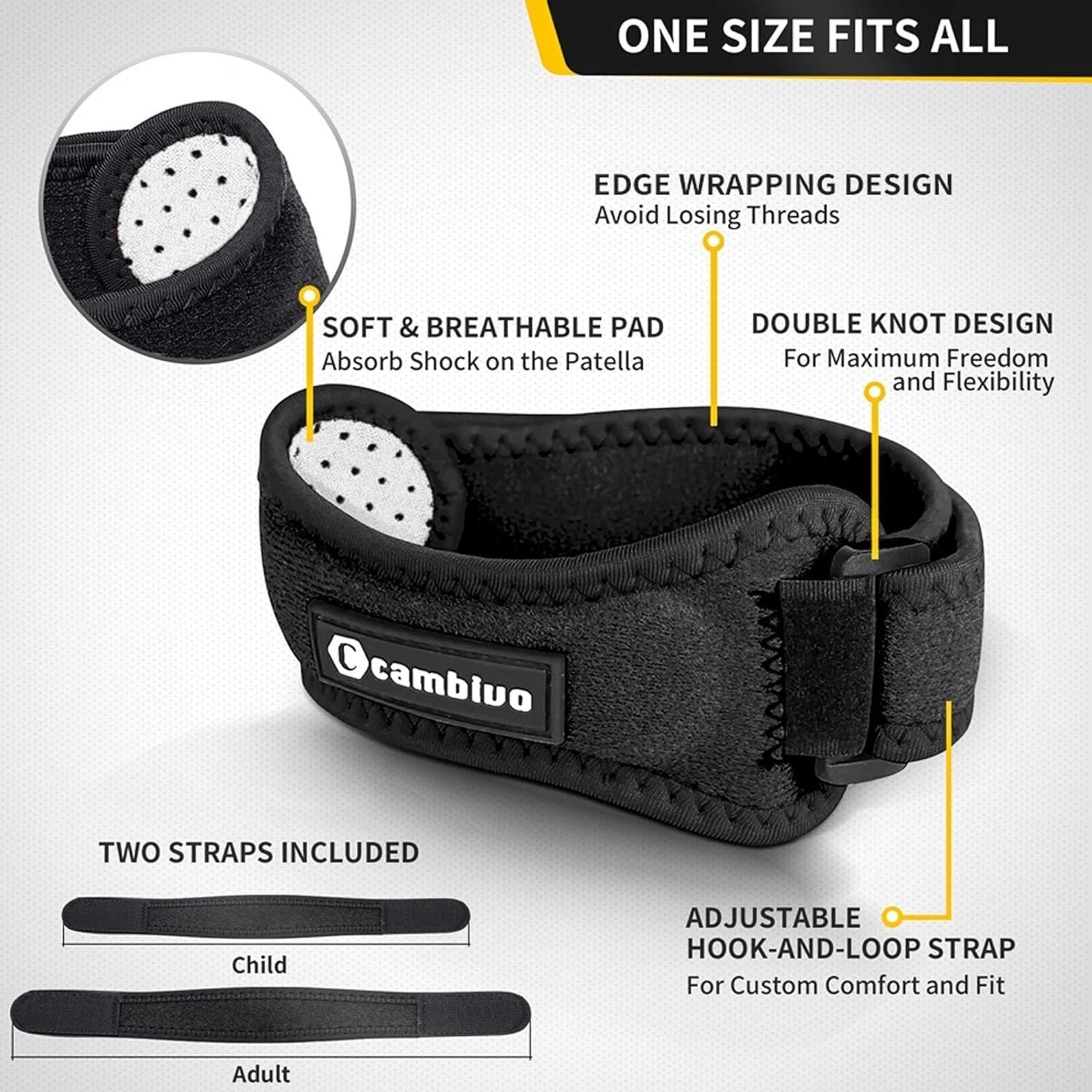 Silicone Compression Knee Brace: Lightweight Adjustable Straps for Active Living