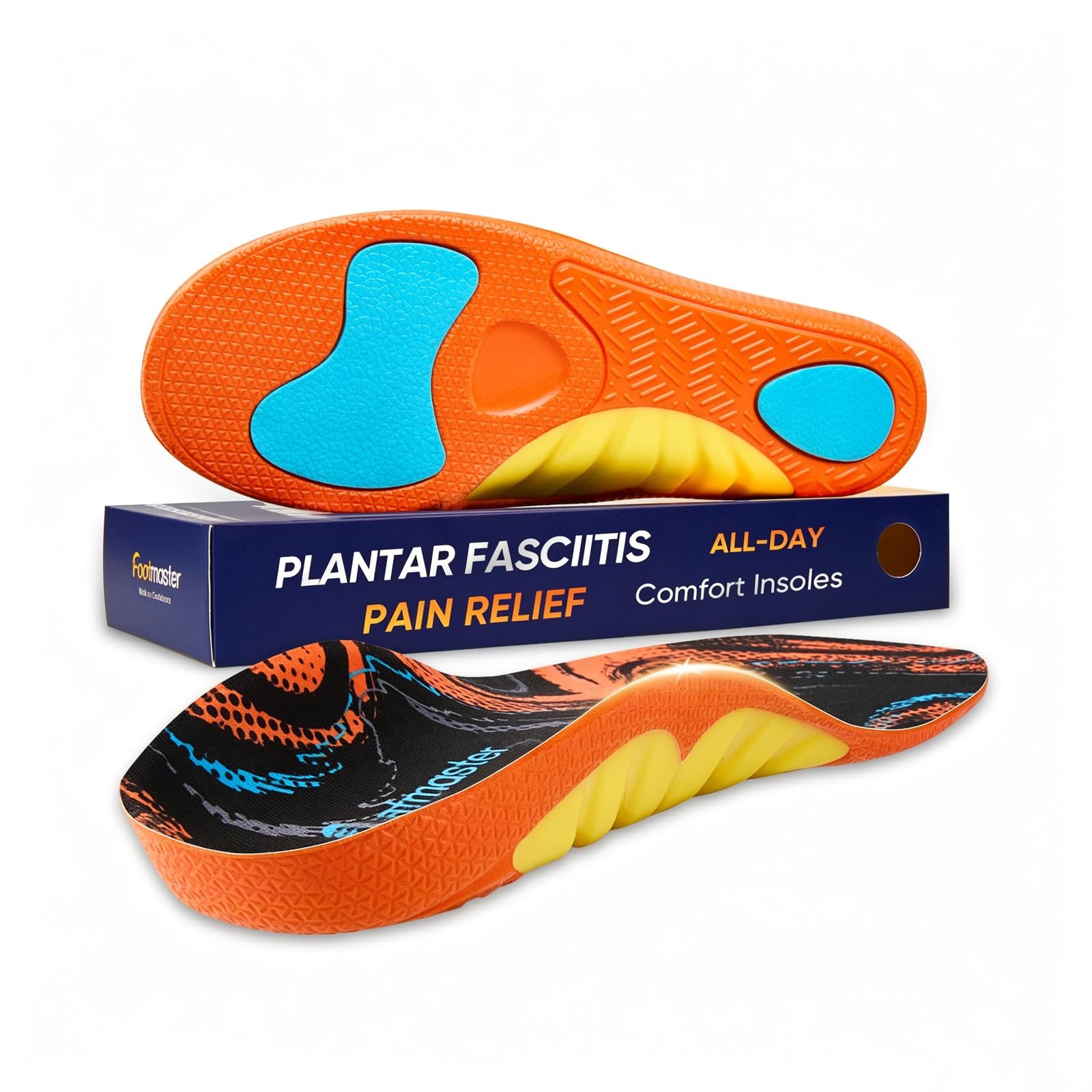 FootMaster Plantar Fasciitis Insoles Mens 7-7.5 Womens 9-9.5
