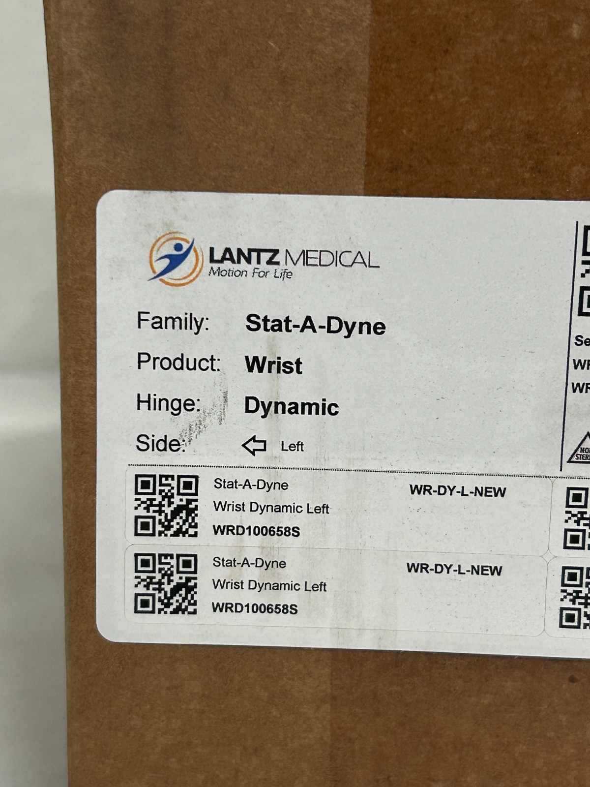 LANTZ MEDICAL STAT-A-DYNE WRIST DYNAMIC HINGE LEFT WR-DY-L-NEW NEW