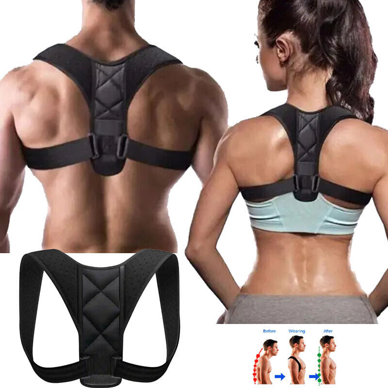 Posture Corrector Men Women Brace Posture Upper Back Straightener Size 24″-42″