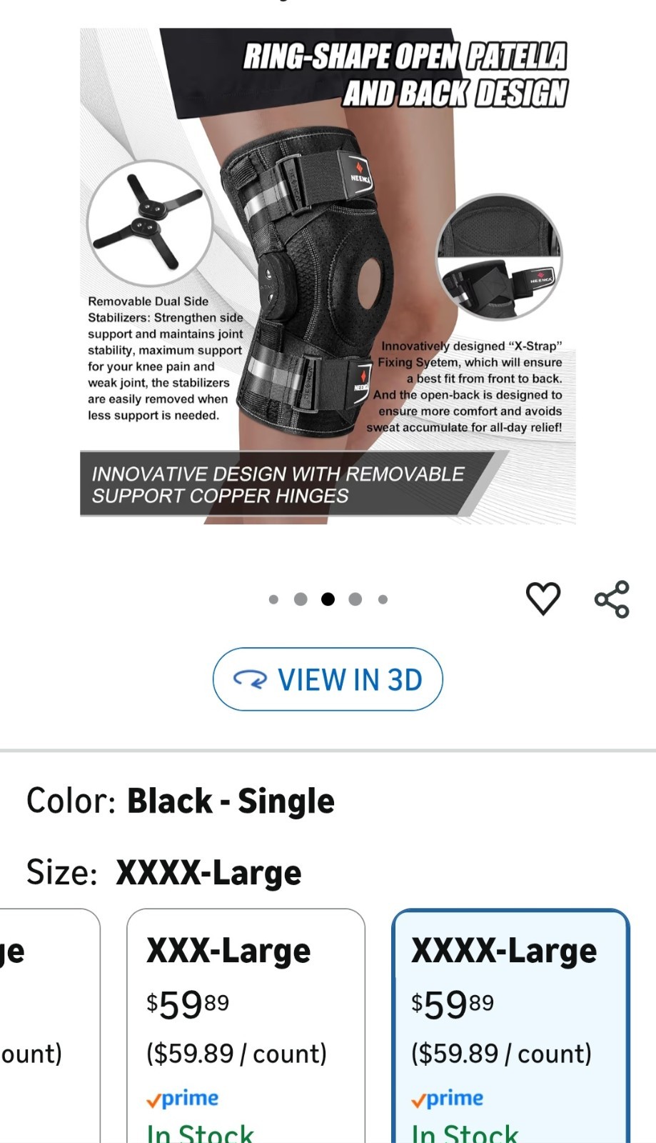2 for $50- NEENCA Professional Knee Braces for Knee Pain or $35 each