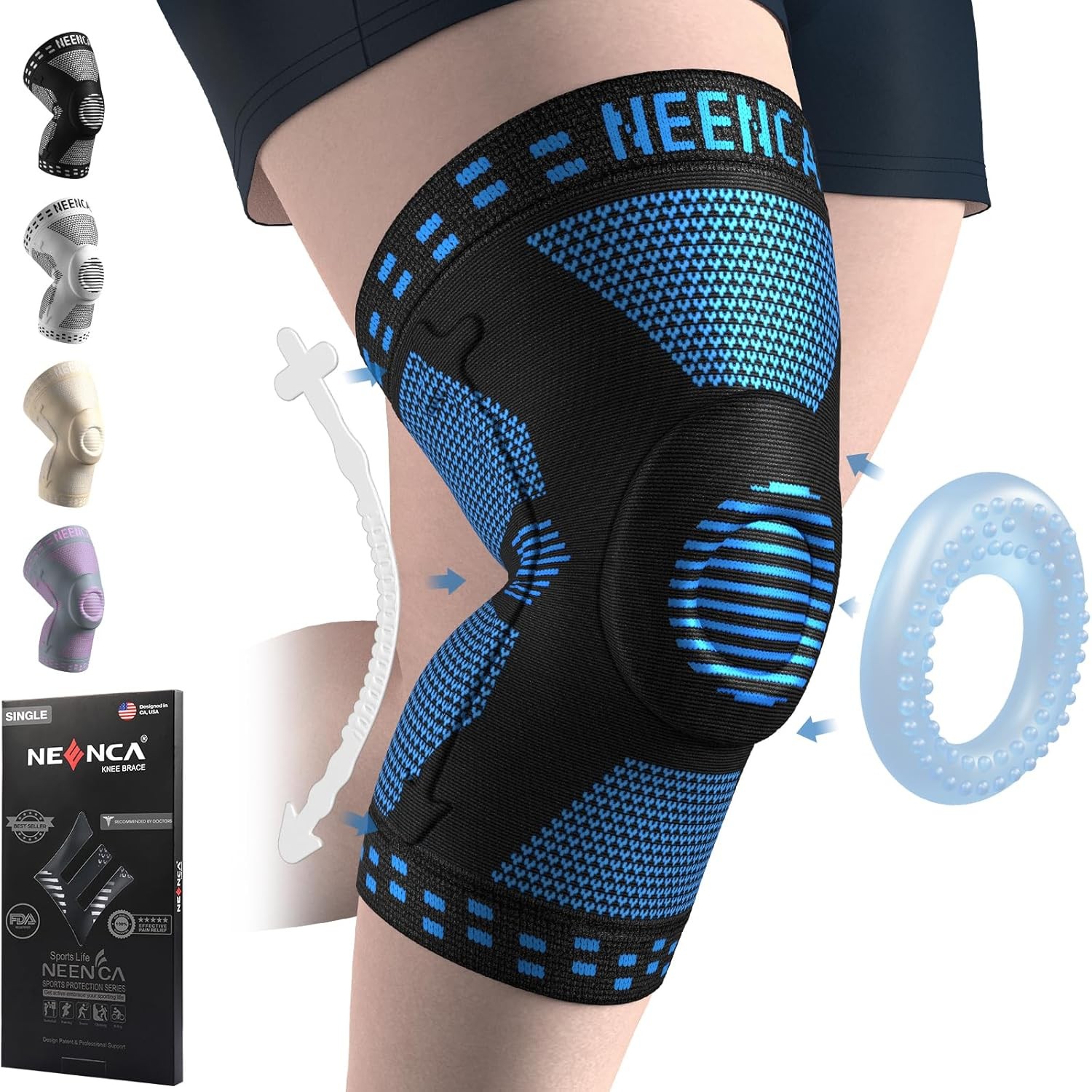 NEENCA Plus Size Knee Brace for Knee Pain, Knee Support with Side Stabilizers &