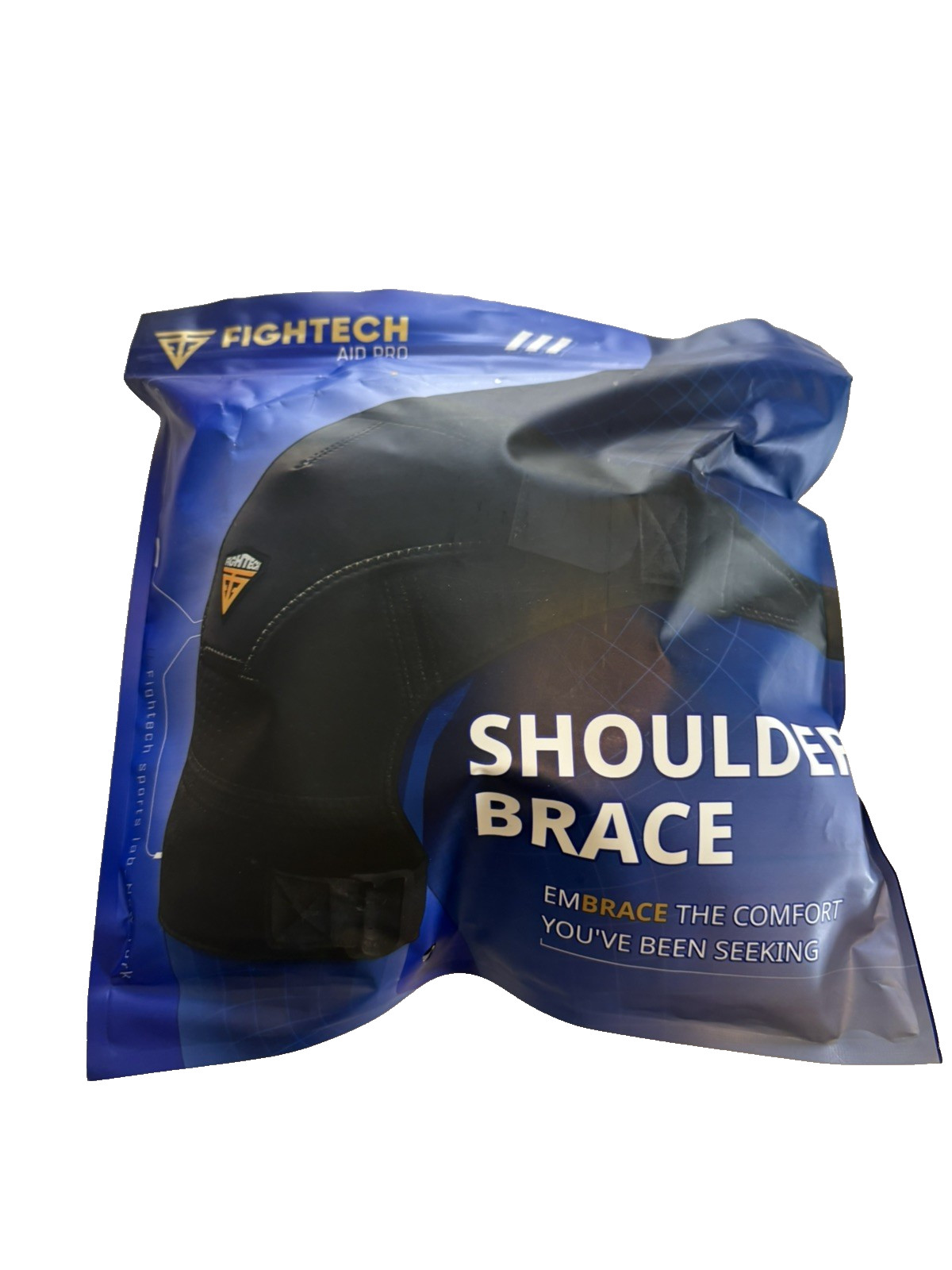 Shoulder Brace Fightech Unisex Adult Black Latex Free Shoulder Sling Pain Relief