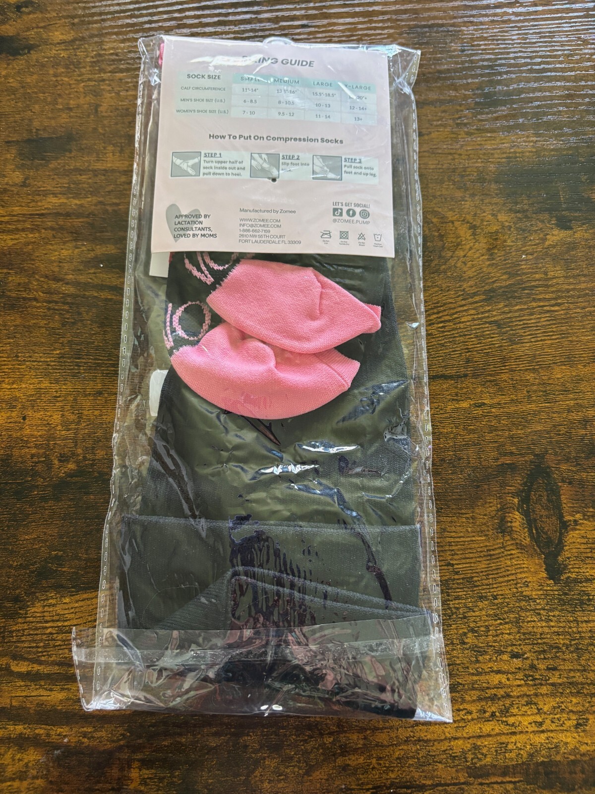 Zomee Black & Pink Compression Socks for Women Circulation Running Pregnancy M