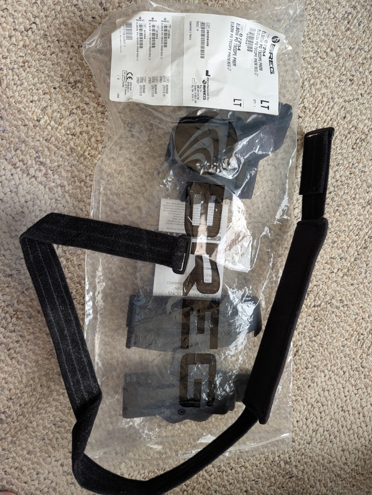 BREG 07254 Elbow Brace PO TSCOPE PREM REGULAR Left. With sling